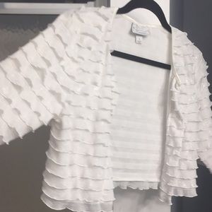 White ruffled jacket
